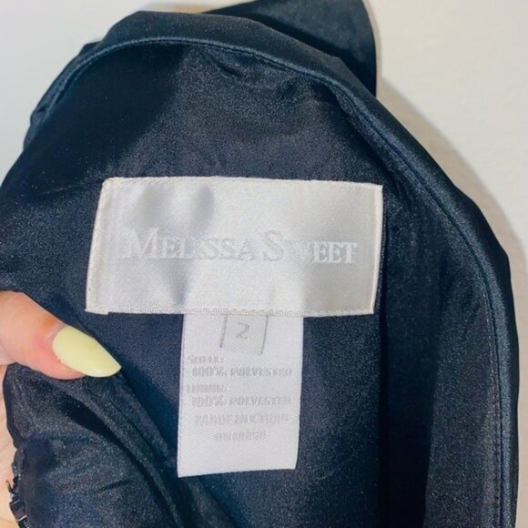 Vintage 90’s Mellisa Sweet Black One Shoulder Mini Dress - Picture 5 of 8